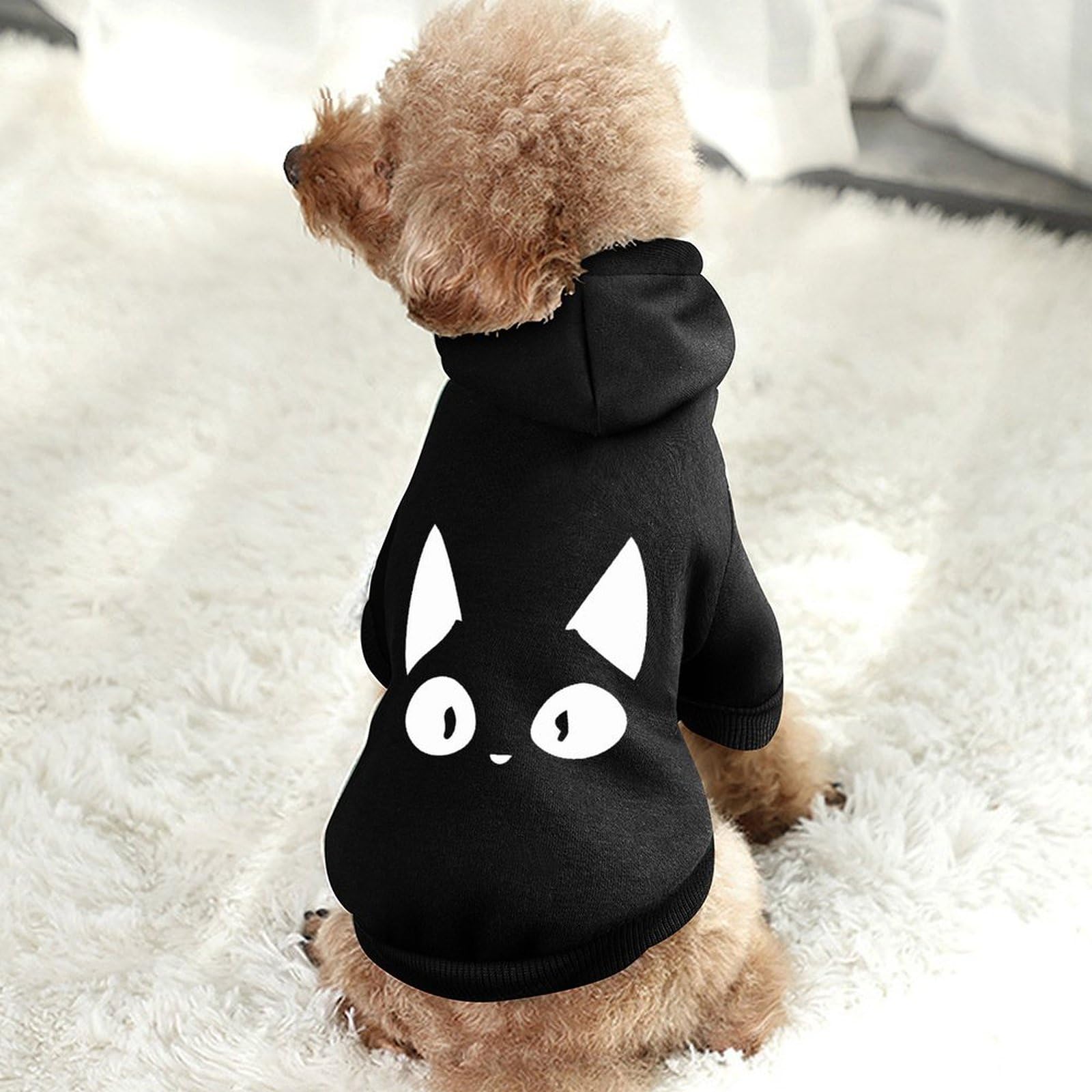 Amazon.co.jp: ペット犬服 おもしろ猫顔 黒ニャンコ ネコ Tシャツ 犬の