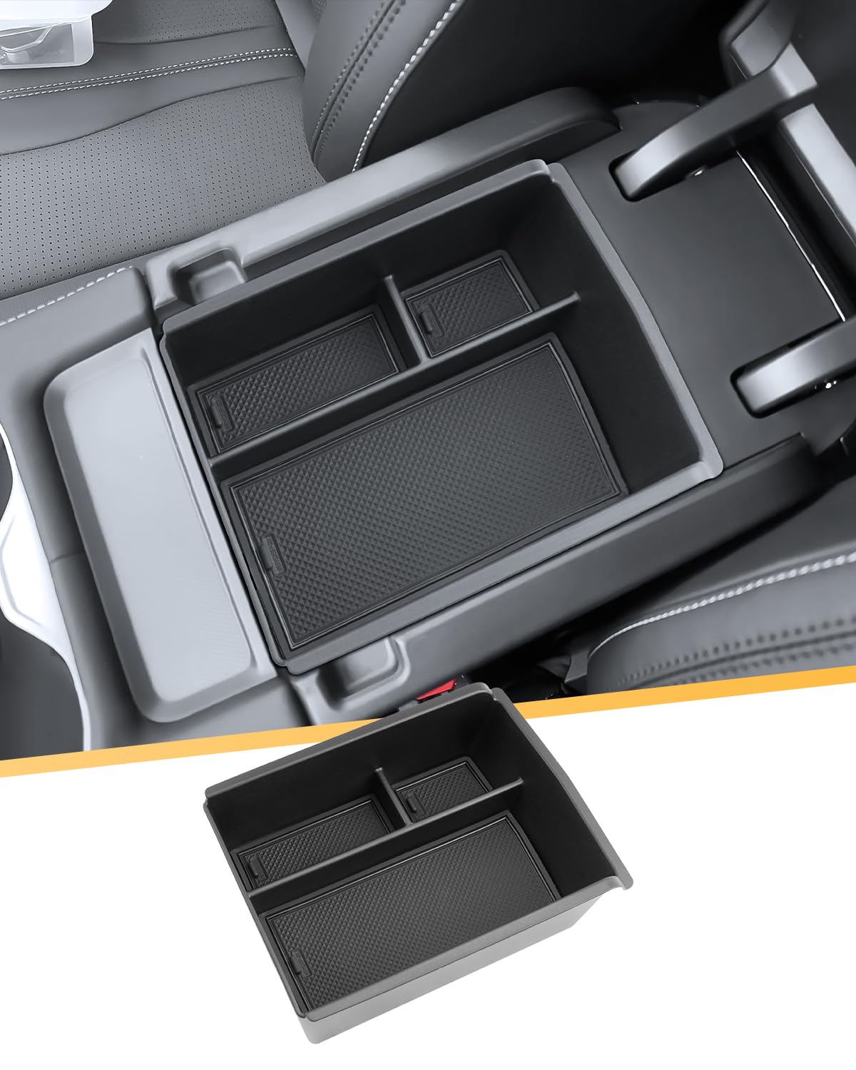 GAFAT Compatible with BYD Seal U DM-i EV 2024 2025 2026 Center Console Storage Box, Seal U DMi from 2024 Onwards Organizer Shelves Before Gear Shifter, with Rubber Mat
