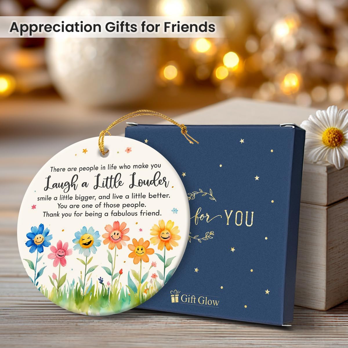 Friendship Christmas Ornaments 2025 - Friends Ornaments for Christmas Tree, Work Besties Gifts for Women, Coworker, Double Side Thank You BFF Ornament, Xmas Gift for Friends - Image 8