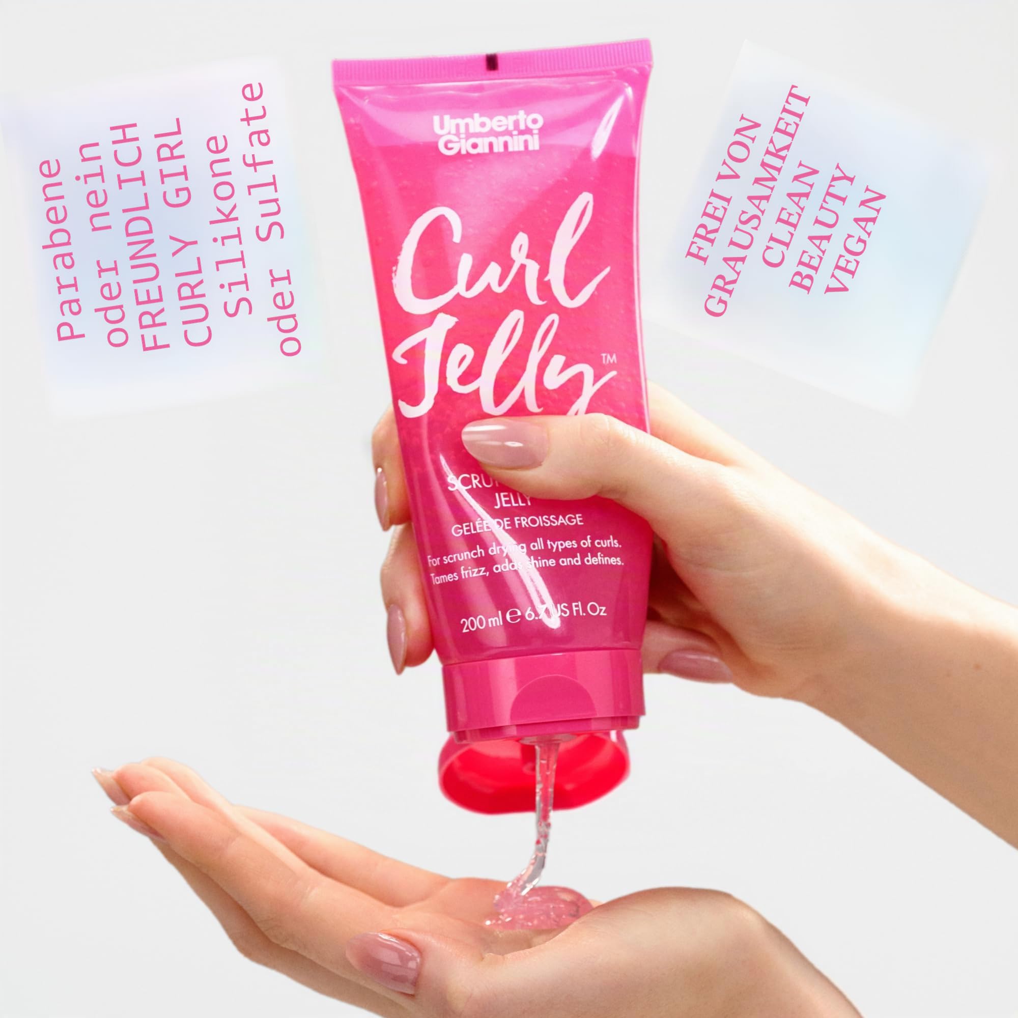Umberto Giannini Volumizing Duo - Curl Jelly Scrunching Jelly Gel & Curl Whip Mousse - Adds Definition & Reduces Frizz - For Curly, Wavy & Coily Hair