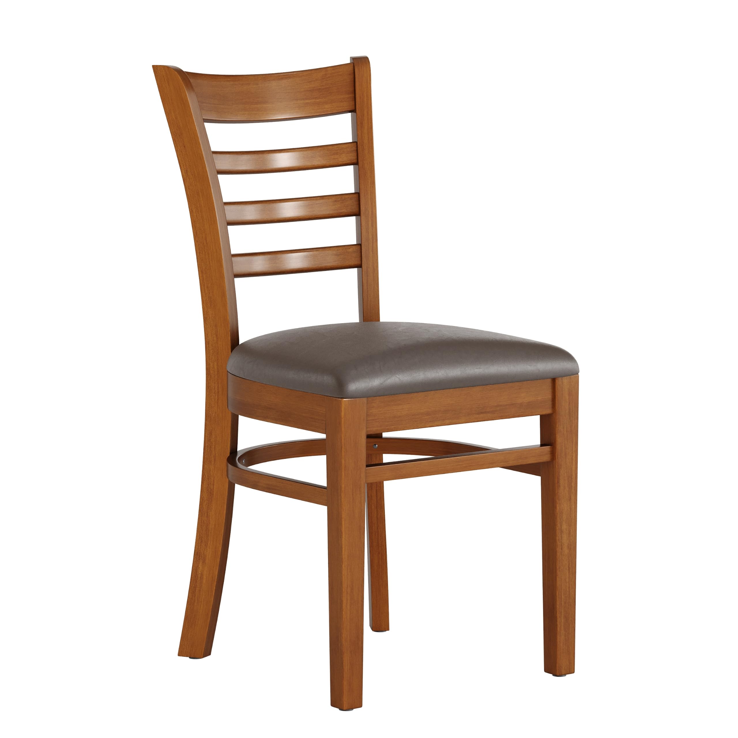 Flash Furniture Hercules Ladder Back Wood Chair - Vinyl Seat, Cherry/Mocha