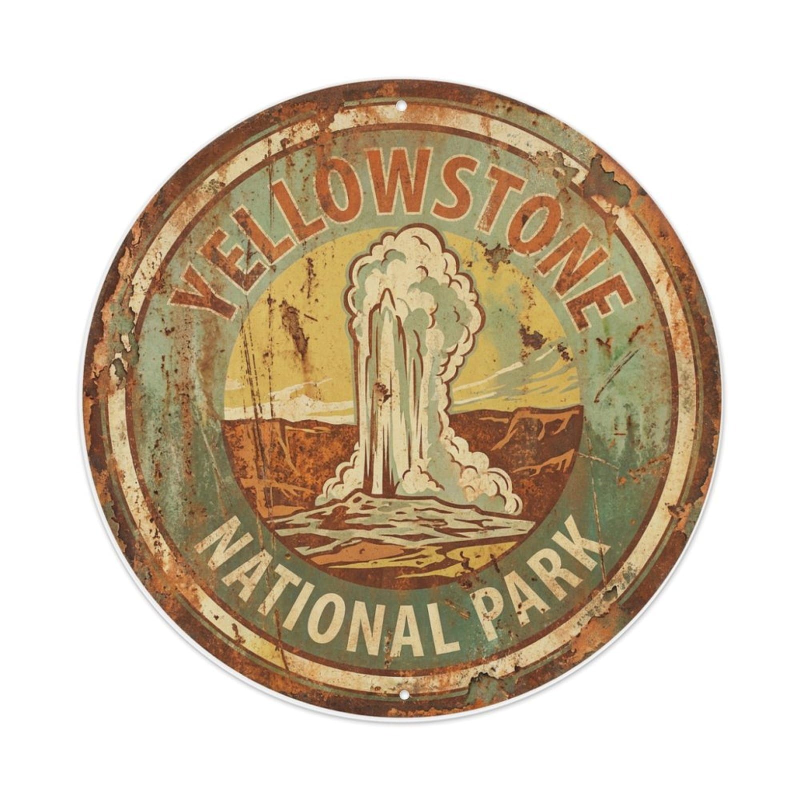 Tgrcjimh Style Metal Tin Sign Usa Vintage Travel Yellowstone