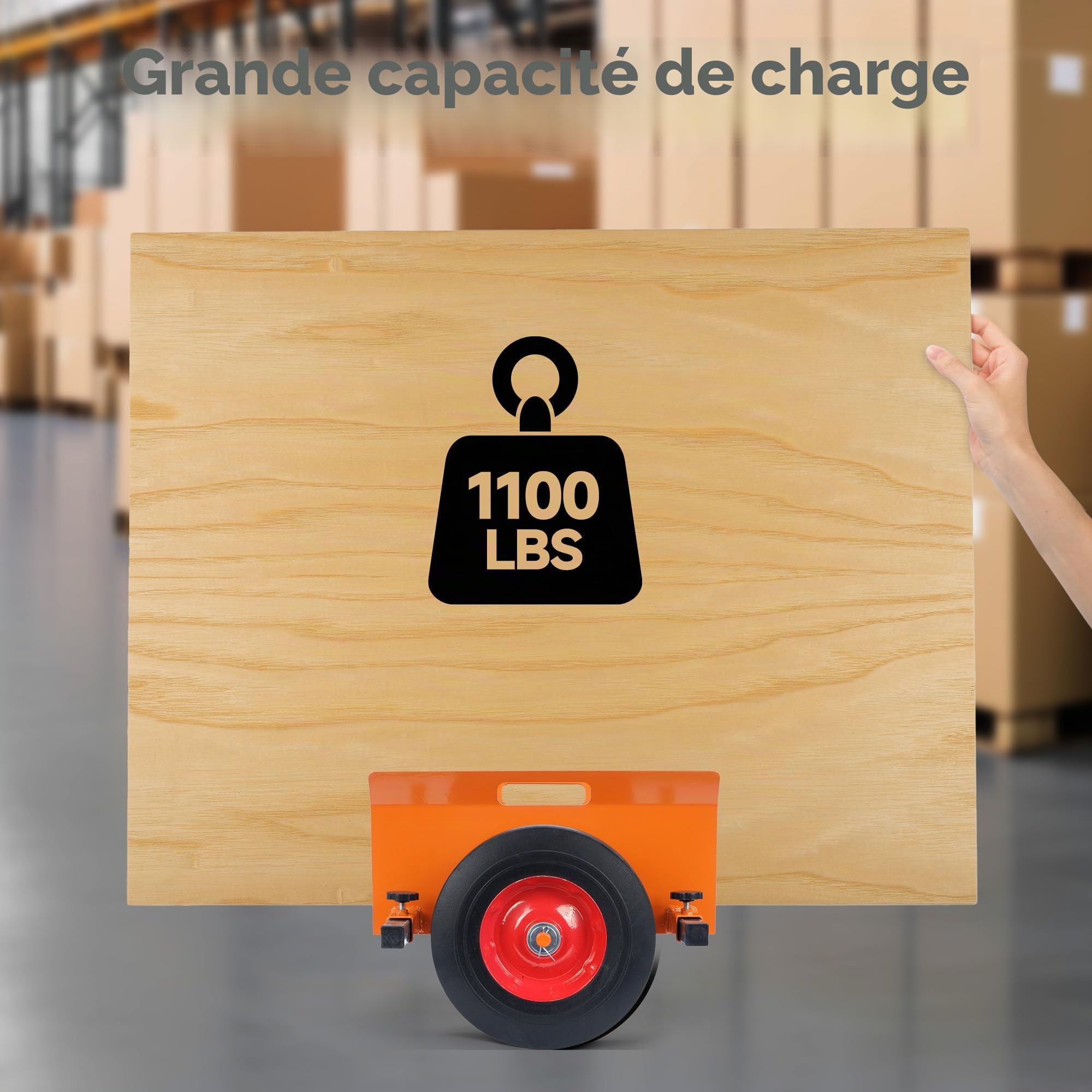 Chariot à panneaux - Capacité de charge de 500 kg - Mâchoires de serrage de 0 à 228 mm - Pour marbre, plaques de bois, portes, fenêtres