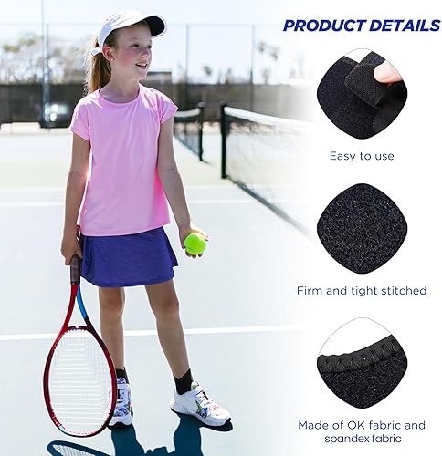 Miniatura 4 de Lewtemi 4 pares de tobilleras para niños, incluye 2 pares de soportes de pie, protectores de tobillo y 2 pares de calcetines de punto de manga de