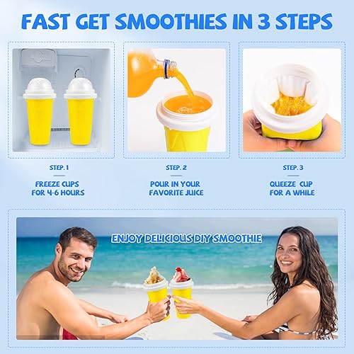 Miniatura 5 de TIK TOK - Taza para hacer granizados mágicos de congelación rápida, taza portátil de doble capa, máquina de granizados con popote y cuchara, máquina