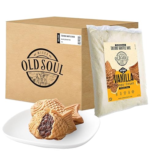 OldSoul Professional Taiyaki Waffle Mix  Sin gluten  Crujiente  Sabor vainilla  30 libras  504 gofres (30 libras, sin gluten)