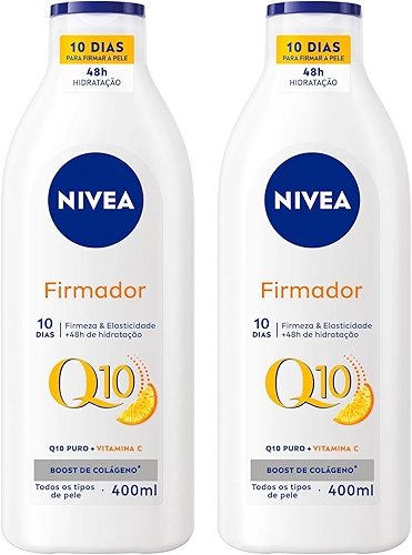 NIVEA Kit Loção Hidratante Firmador Q10 + Vitamina C para Todos os Tipos de Pele 400ml