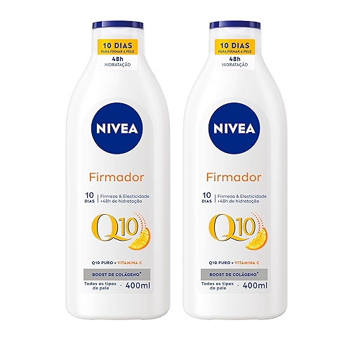 NIVEA Kit Loção Hidratante Firmador Q10 + Vitamina C para Todos os Tipos de Pele 400ml
