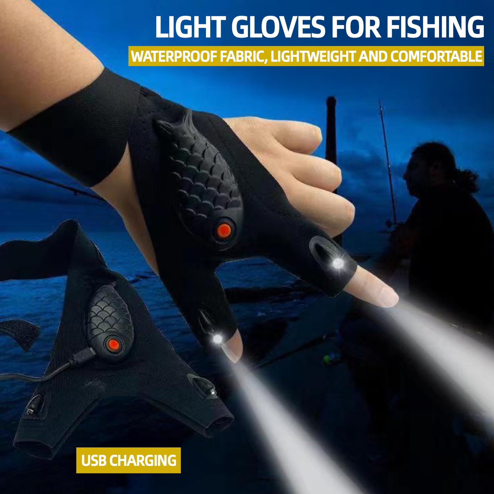 Zynxel Guantes con Luz LED Regalos Originales para Hombres Mujer