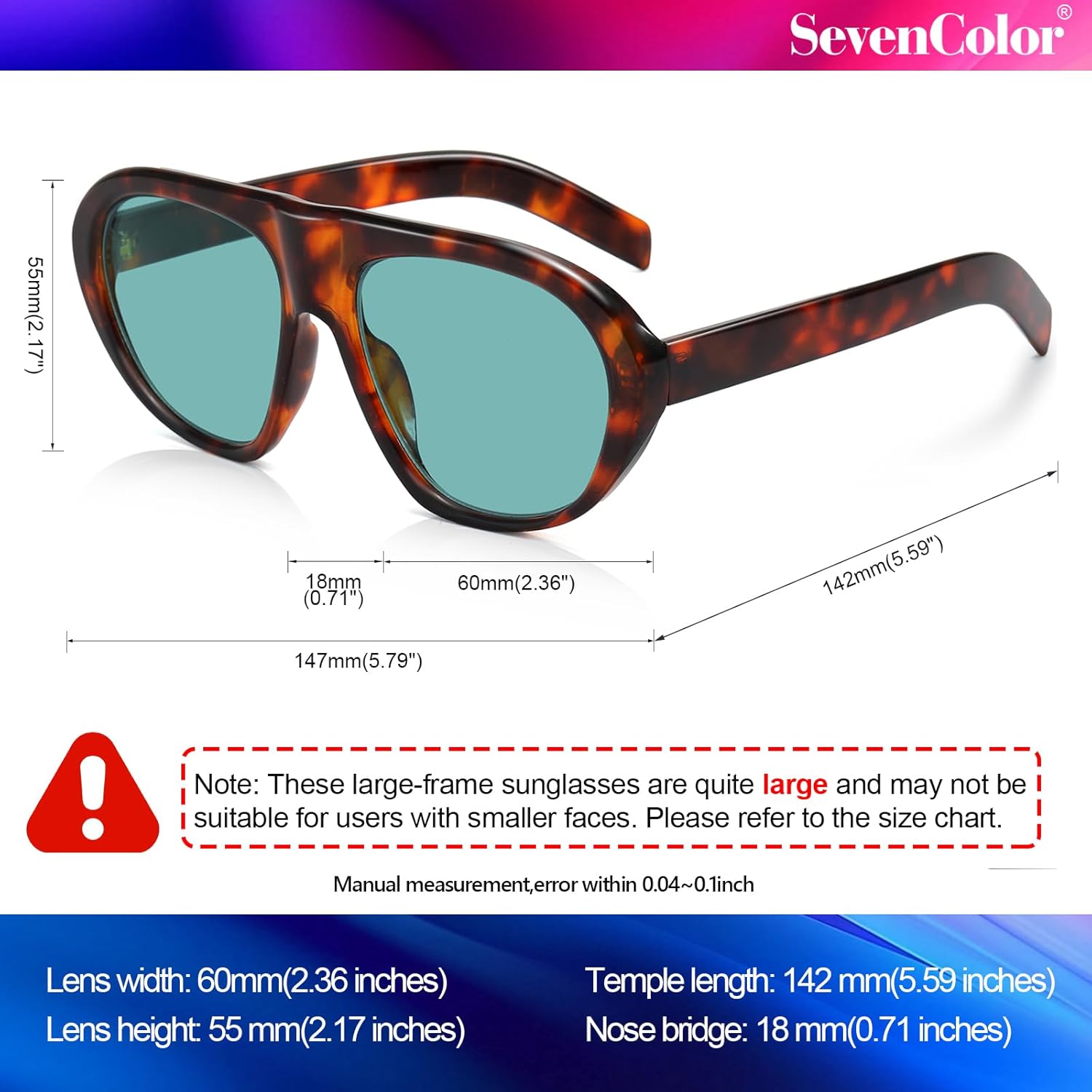 Trendy Oversized Aviator Sunglasses for Women Men Big Retro Round Sun Glasses 70s Vintage Shades - Image 6