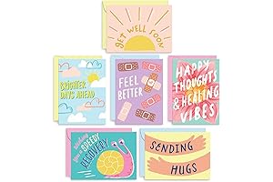 S&O Fun Get Well Soon Card Pack - 24 Cheerful Get Better...
