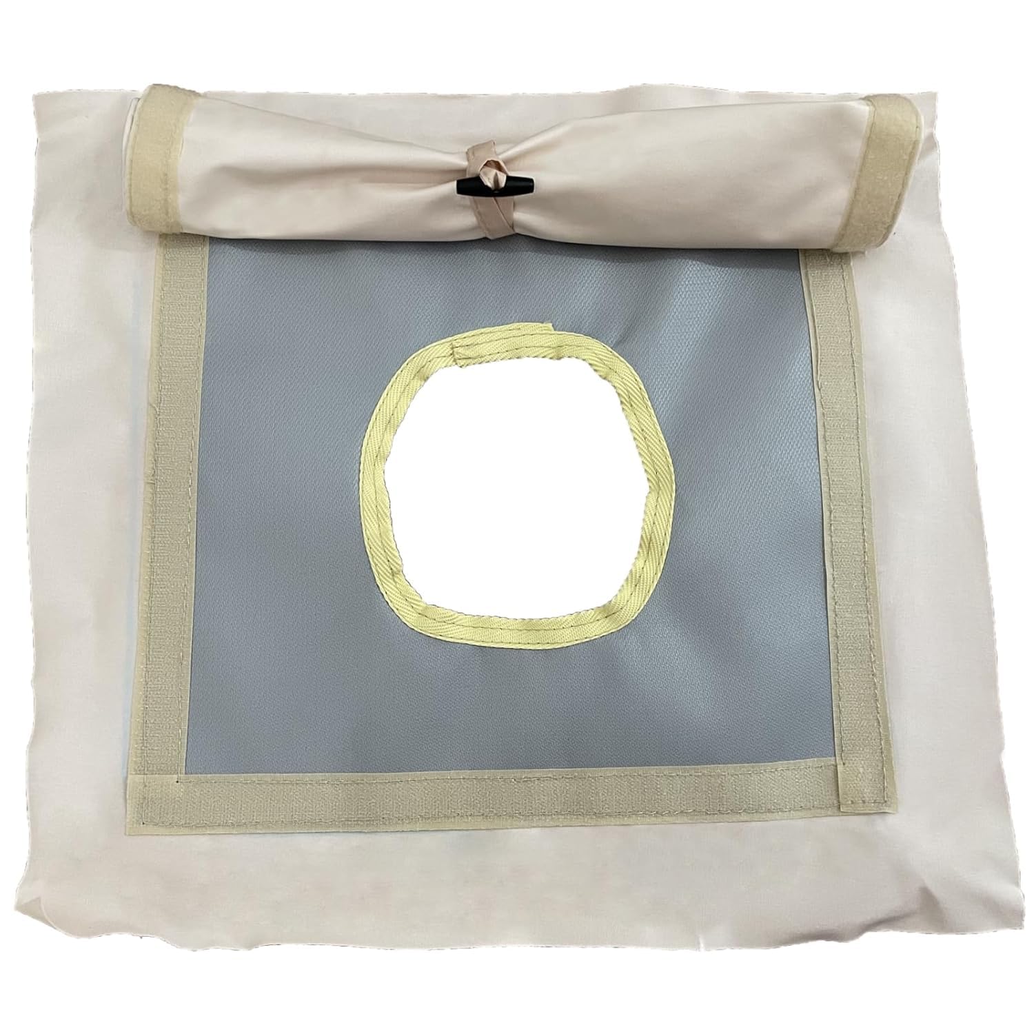 DANCHEL OUTDOOR Durable Wood Stove Fire Resistant Stove Jack Round Hole for All Season Bell Tent Camping (Khaki with Around Fabric, Dia. 5.85inch Hole)