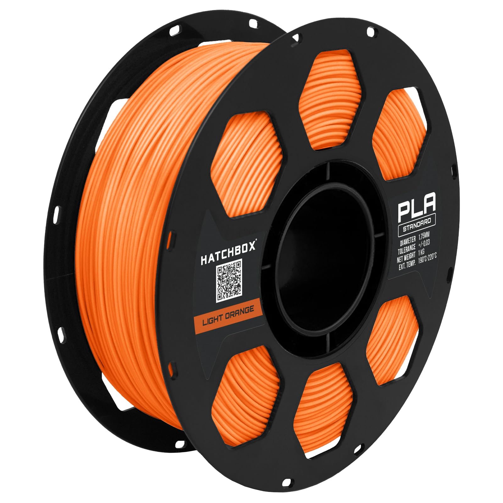 HATCHBOX 1,75 mm jasny pomarańczowy filament do drukarki 3D PLA, szpula 1 kg, dokładność wymiarowa +/- 0,03 mm, filament do drukowania 3D