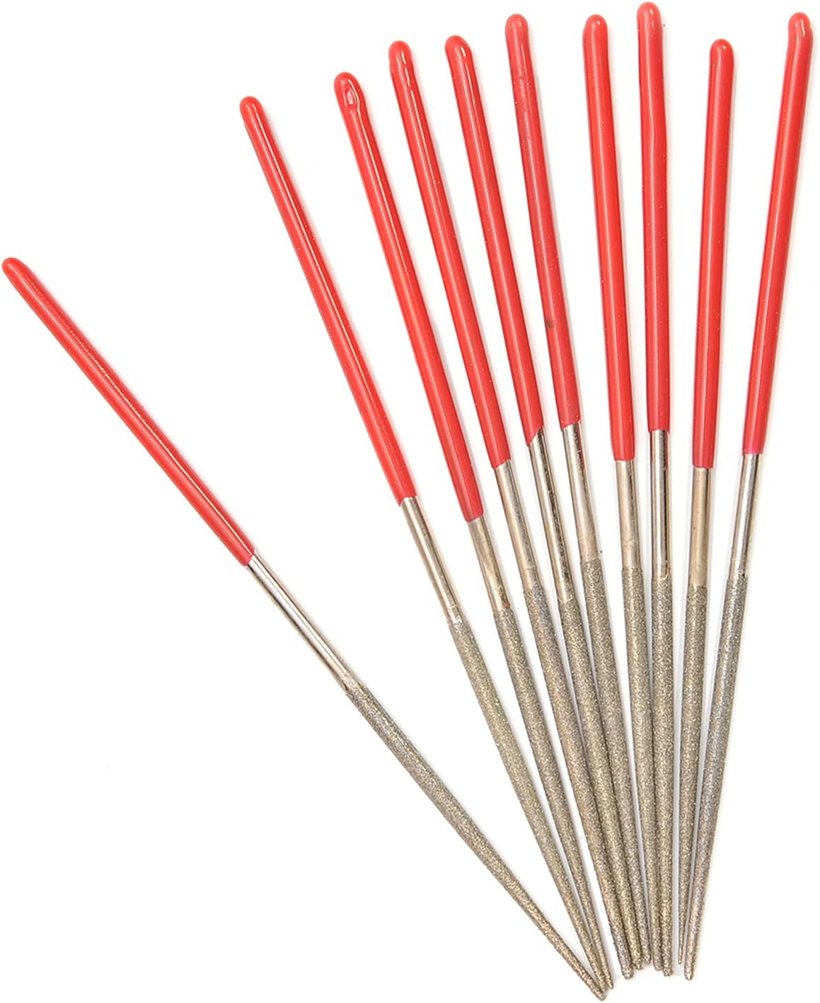 Auniwaig 150 Grit Mini Diamond Needle File 2mm x 100mm Small Round Shape Micro Needle File For Micro Metal Sanding Sanding Jewelers Hobby Wood 10 pcs