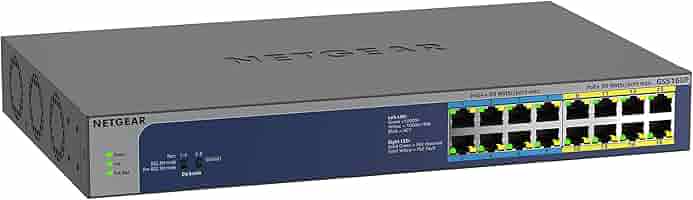 NETGEAR GS516PP 16ポート PoEスイッチングハブ Amazon.com: NETGEAR 16-Port Gigabit Ethernet Unmanaged PoE