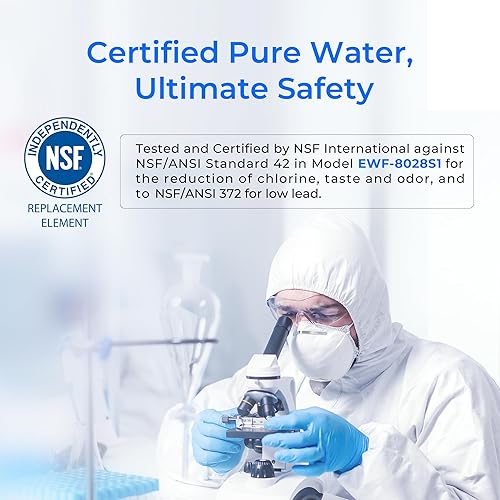 Miniatura 3 de Waterdrop FQK1R, GXULQR - Filtro de repuesto para debajo del fregadero, certificado NSFANSI 42 372, repuesto para cabezal hexagonal GE SmartWater