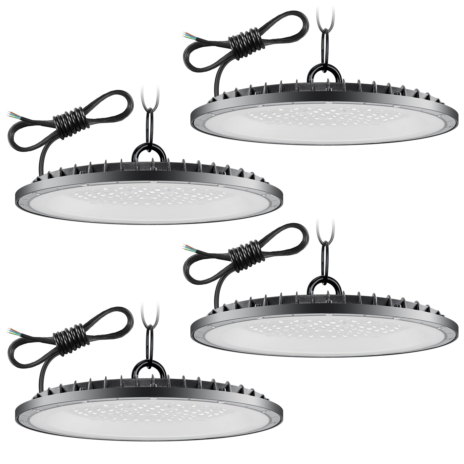 Sararoom 4Pack 200W LED High Bay Light, 20000LM Super Bright Industrial UFO Lamp, 6500K Daylight White LED Warehouse Lighting, IP65 Waterproof Commercial Bay Lighting for Shop Area Workshop Garage
