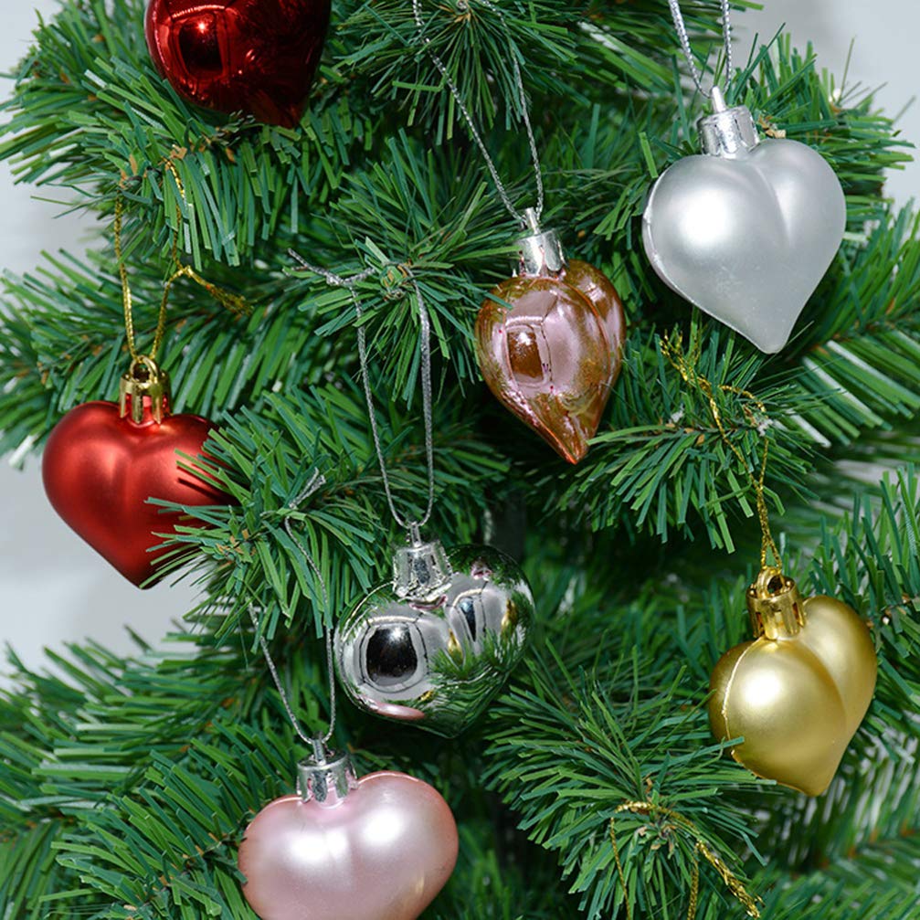 VOSAREA Ornamenti Natalizi Creative e Decorative a Forma di Cuore 12 Pezzi in Rosa da Appendere per Decorazioni Festive e Ringhiere Scala