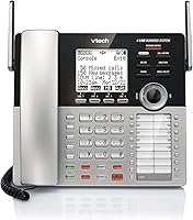 Vista 2 de VTech CM18445 Consola principal DECT 6.0 Teléfonos fijos de oficina de 4 líneas expandibles para pequeñas empresas con sistema contestador, teléfono