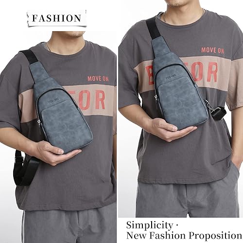 Miniatura 2 de FSD.WG Mochila bandolera para hombre, bolsa de pecho, bolsa de hombro, bolsa de viaje para hombres con resistente al agua
