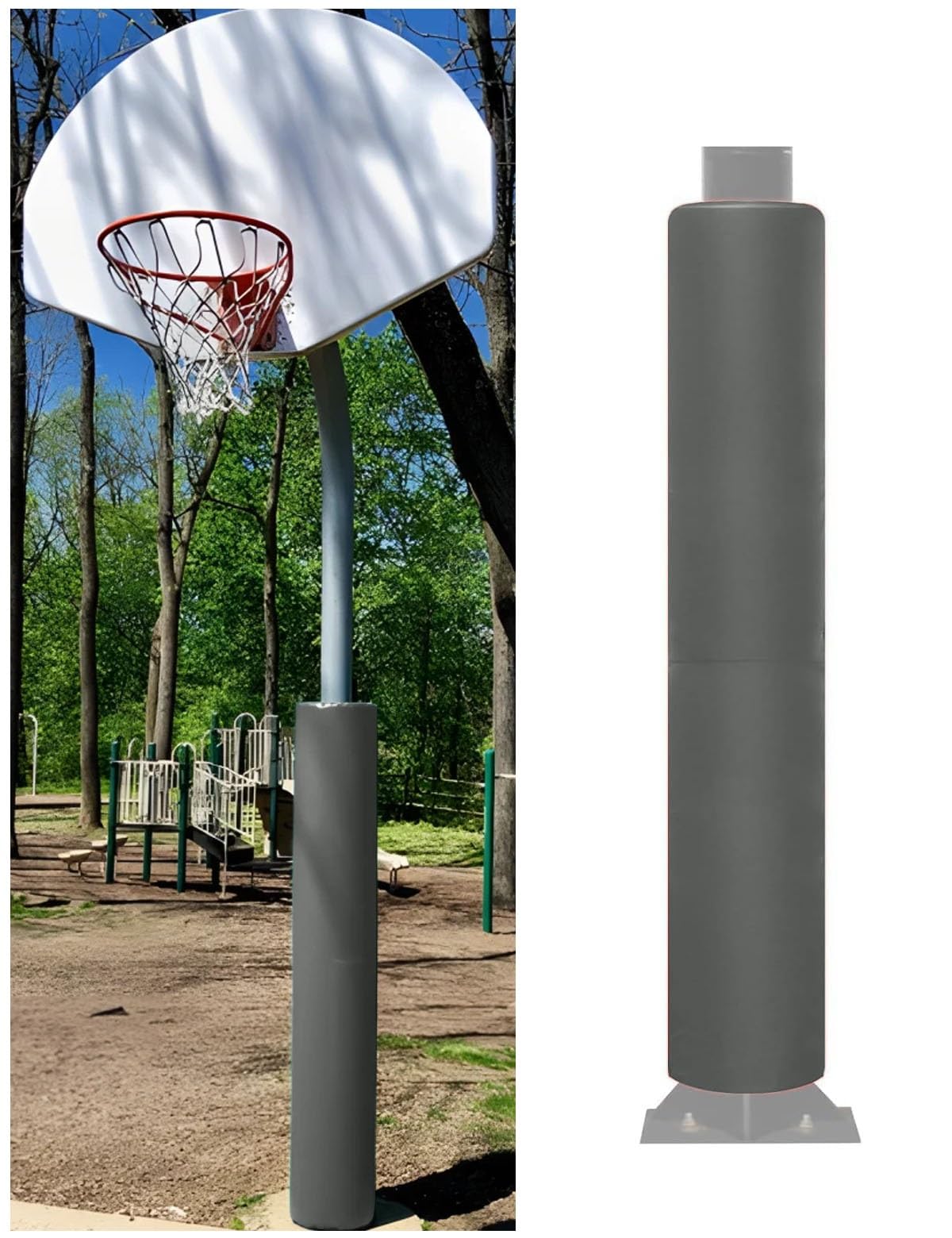 Aeovot Basement Garage Pole Padding - Wrap Around Basketball Pole Padding Outdoor, All Weather Basketball Pads, Poles Mat for Gymnasium/Basement/Playground