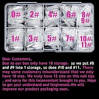 Vista 3 de Puntas de uñas postizas de gel de aguja medianas, 120 piezas de cobertura completa prepulida, cuadrada, mate, 12 tamaños, 120 números de piezas