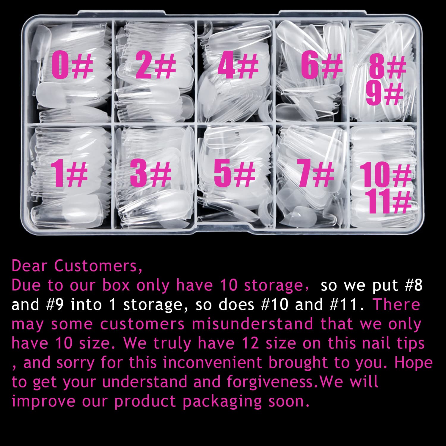 Puntas de uñas postizas de gel Stiletto medianas, 120 unidades, prepulidas, cobertura completa, cuadradas, mate, 12 tamaños, 120 unidades, mejora del arte de uñas