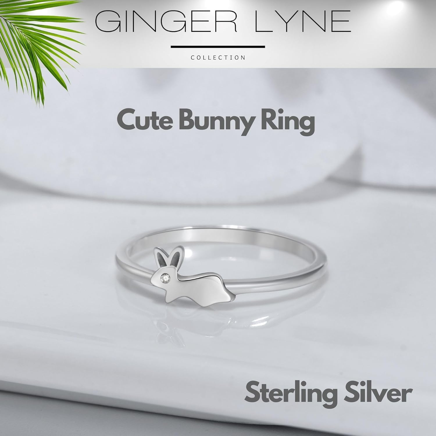 Bunny Rabbit Ring for Women by Ginger Lyne |Small 925 Sterling Silver Easter Ring for Her Petite Pet Jewelry Collection