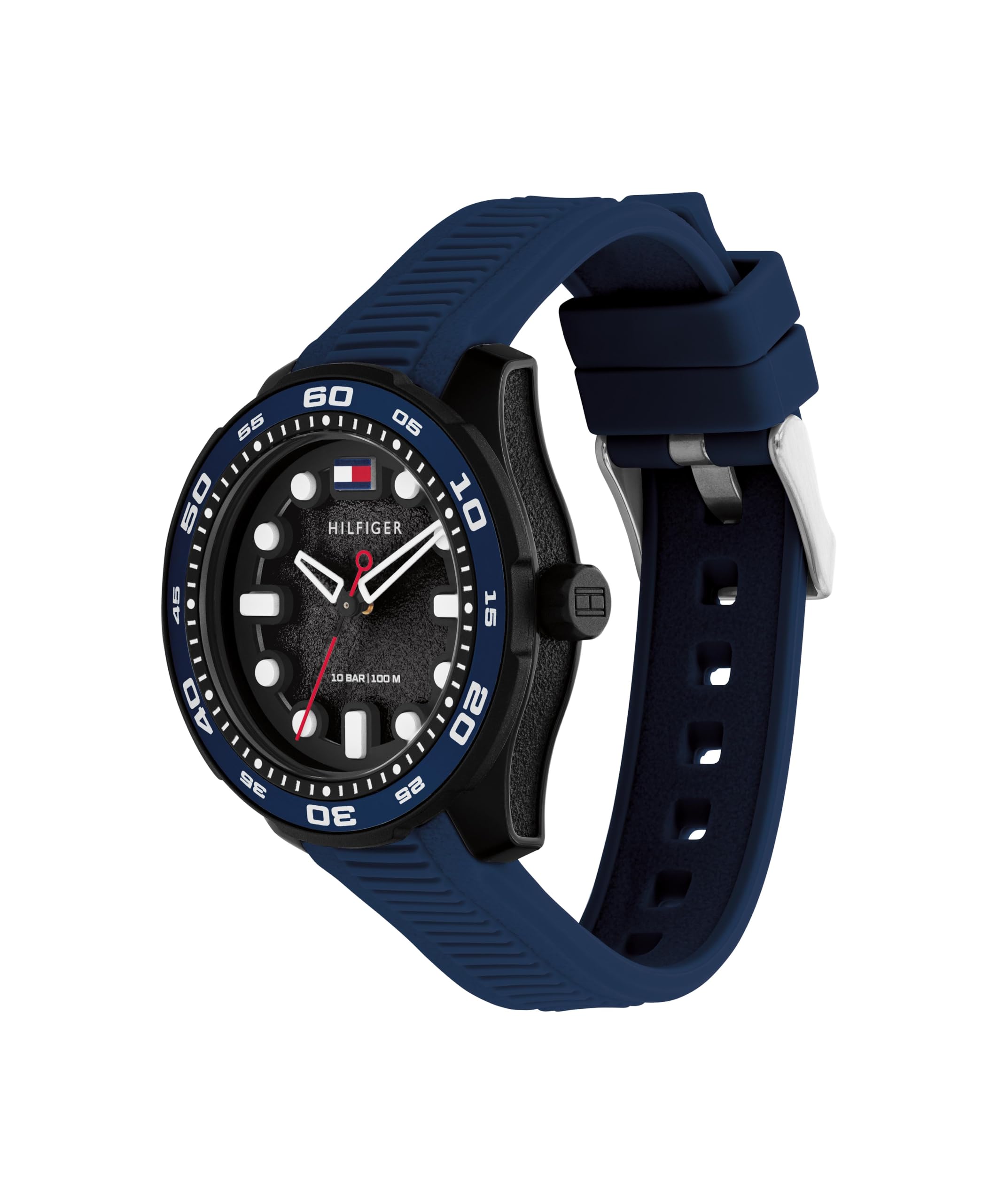 Tommy Hilfiger Damski analogowy srebrny i turkusowy zegarek herbaciany 1782738 - stal nierdzewna, turkusowa tarcza, mechanizm kwarcowy, wodoodporny do 3 ATM, Srebrny