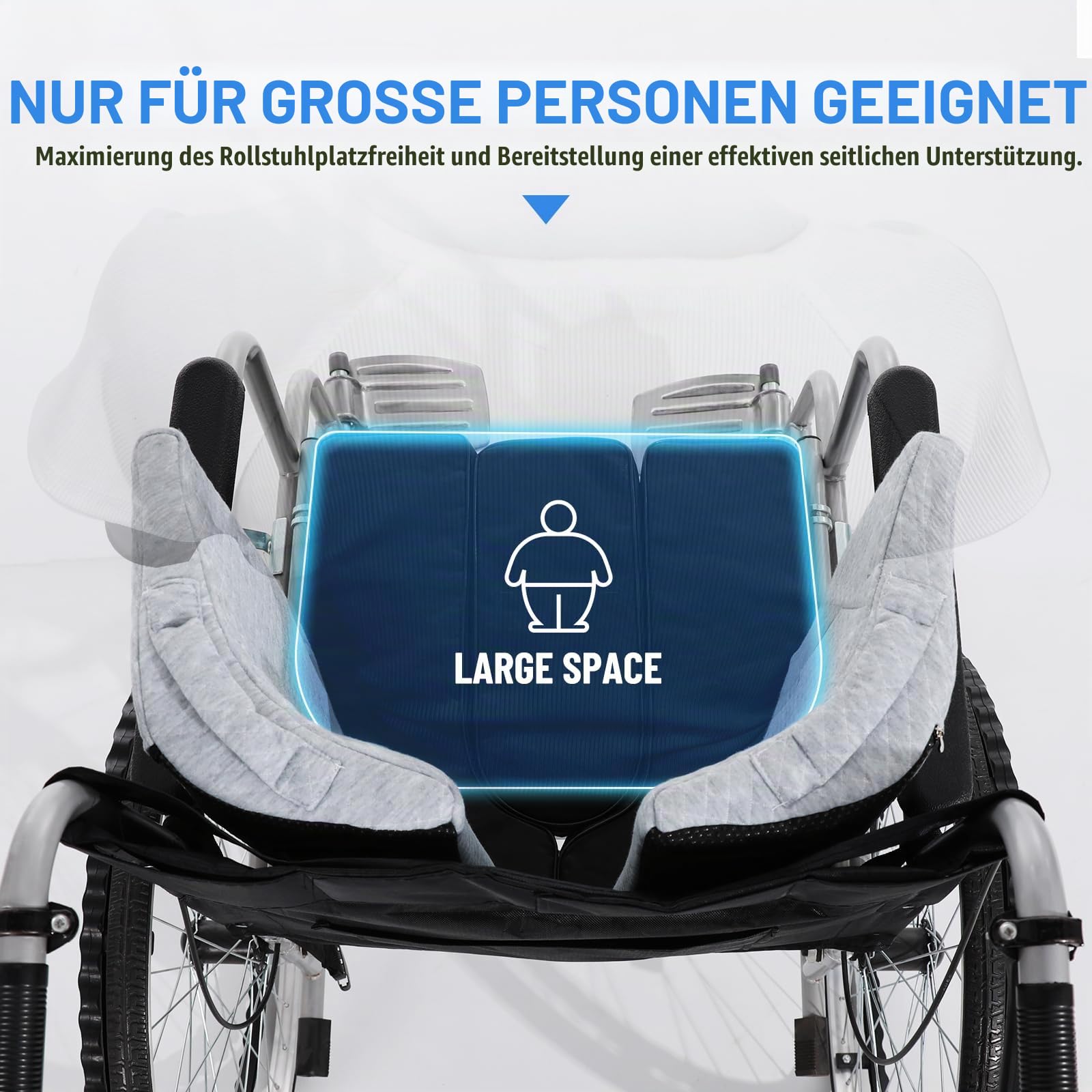 wefaner 1 Paar seitliche Stützkissen für Rollstuhl-Seitenteile, Rollstuhl-Seitenpads für die Nicht aufrecht im Rollstuhl sitzen können