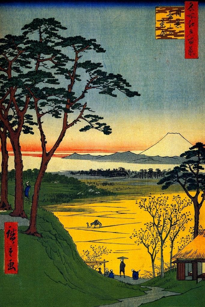 Utagawa Hiroshige Grandpas Teahouse Meguro River Japanese Art Poster Traditional