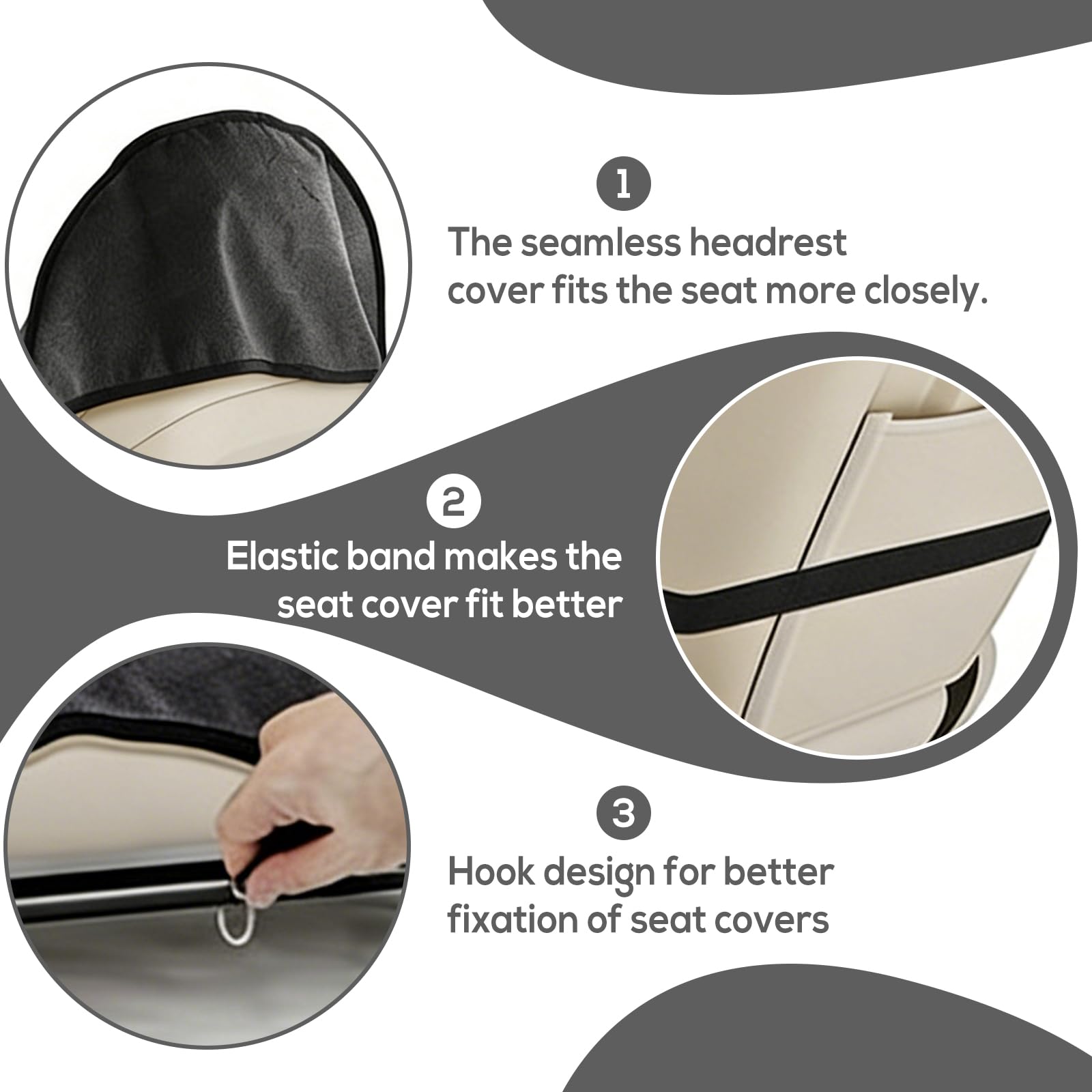 Lot de 2 housses de siège de voiture en tissu éponge pour sièges avant, universelles, imperméables, absorbent la transpiration, antidérapantes, pour voitures, SUV, camions