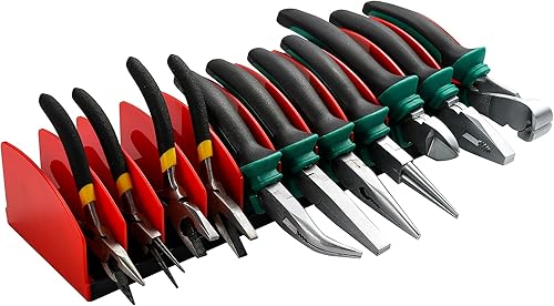 Miniatura 7 de Pack de 2 Organizadores de Alicates, Soporte de Alicates con Base de Goma Antideslizante y Divisores Ajustables, Organizador de Caja de Herramientas