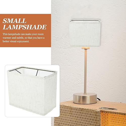 Miniatura 2 de Pantalla rectangular de araña de tela de lino, pantalla de tambor E27 de transición de tapa dura, pantalla rectangular con forma de araña, cubierta