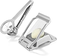 Vista 1 de Rebanadora de huevos duros para huevos duros, alambre de acero inoxidable, cortador de huevos de aluminio resistente, cortador de huevos para huevo