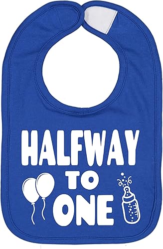 Miniatura 7 de Baberos de medio cumpleaños hechos a mano para bebé niño y niña, mitad a uno