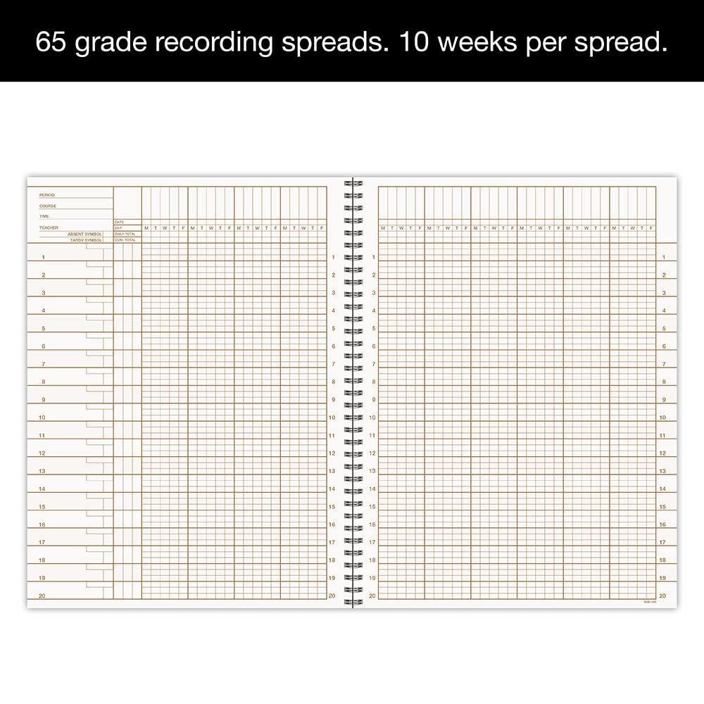 Whaley Gradebook (9 x 12 inches) 3-Line Grade Record Book, Four 10-Week Sessions (9GB-049) - Image 6