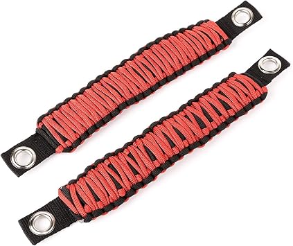 Rugged Ridge Grab Handles for Jeep Wrangler JK/JKU | Nylon, Red | 13305.80 | Fits 2007-2018 Jeep Wrangler JK/JKU