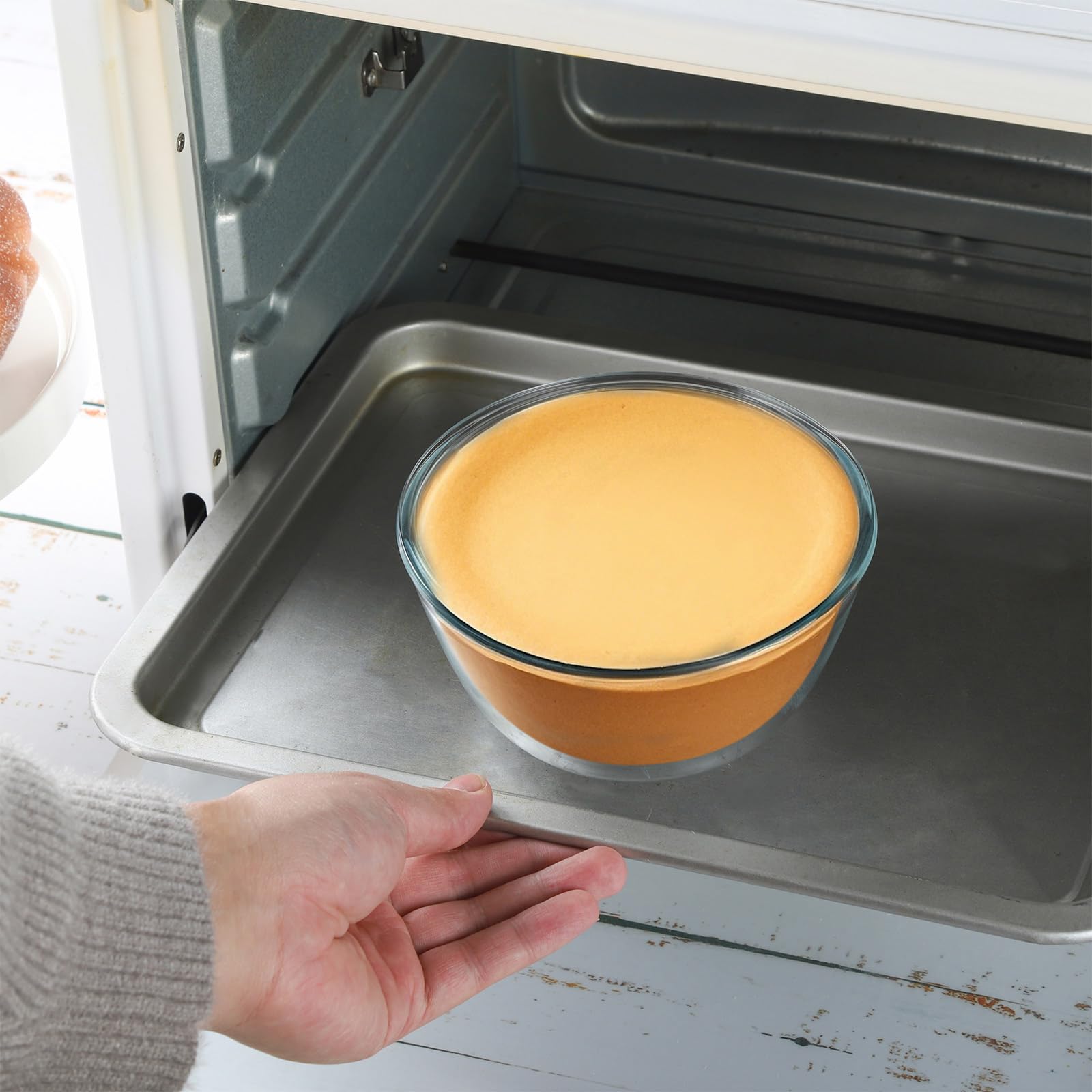WHJY Paquete de 3 cuencos de vidrio para cereales de 7 pulgadas, cuencos de vidrio transparente para servir ensalada, pasta y cereales