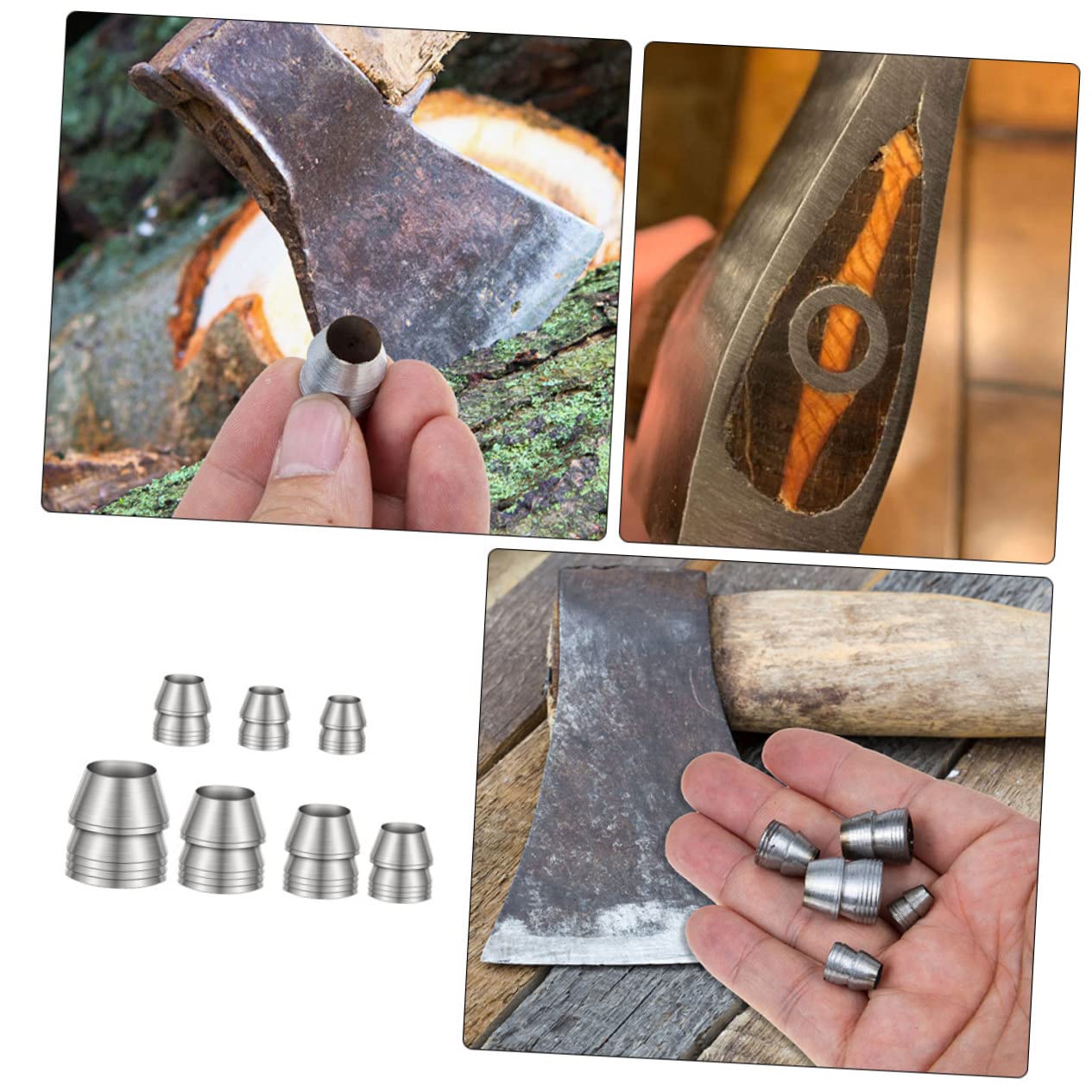 BCOATH Replacement for Camping Axe 7pcs Iron Wedge for Hammer Sturdy Design and Easy Installation