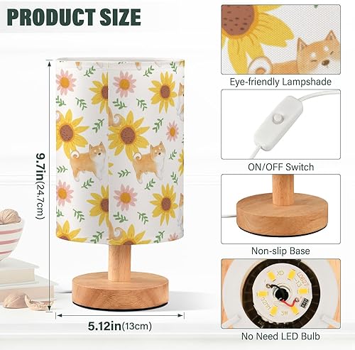 Miniatura 3 de Reading Lamp Living Room Lamps Warm Light Sunflowers Shiba Inu Lamp for Study Indoor
