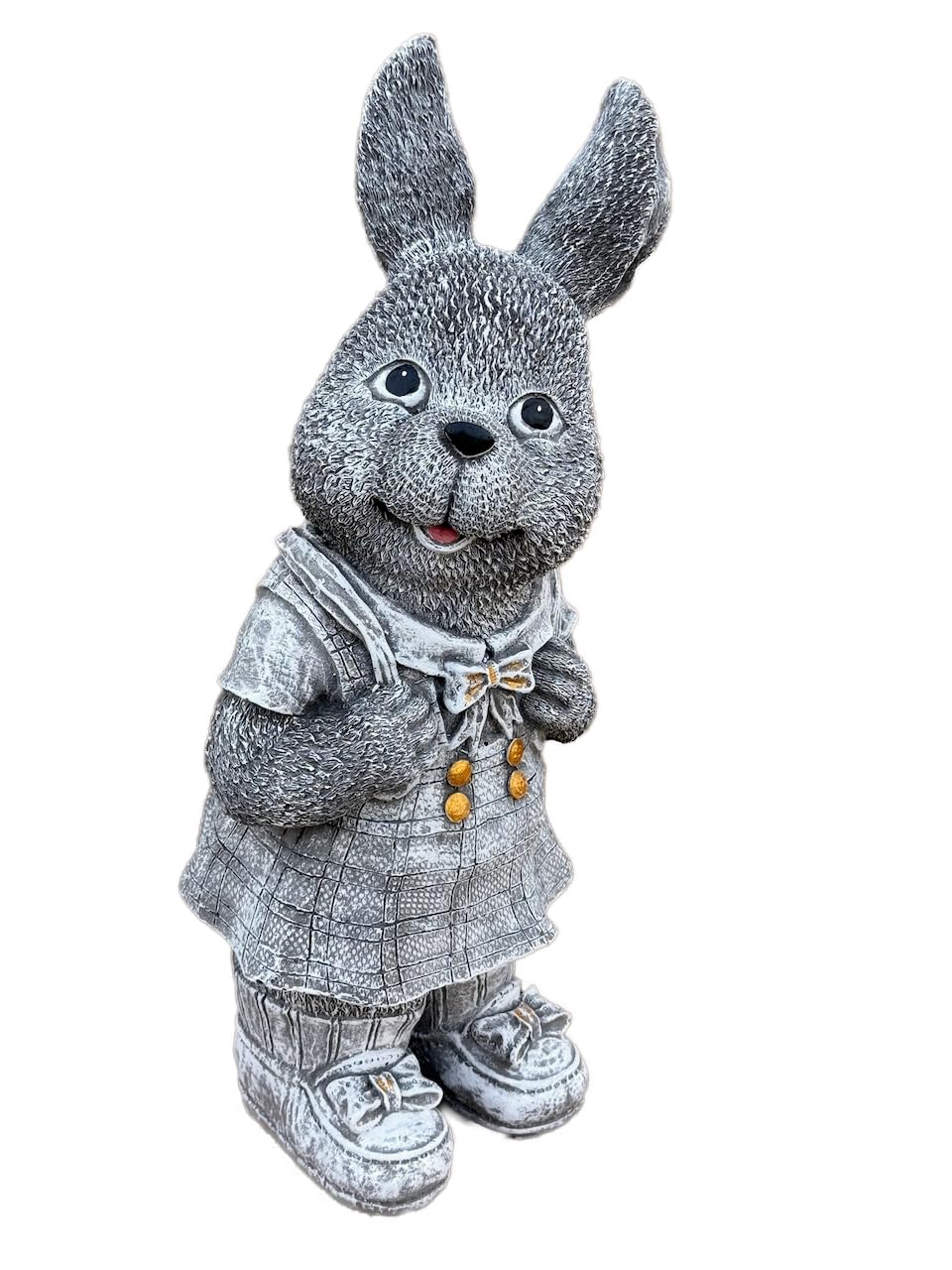 stoneandstyle Steinfigur Hase ROSI stehend – handgefertigt, Frost- & Wetterfest bis -30 °C, massiver Steinguss, Gartenfigur Osterdeko