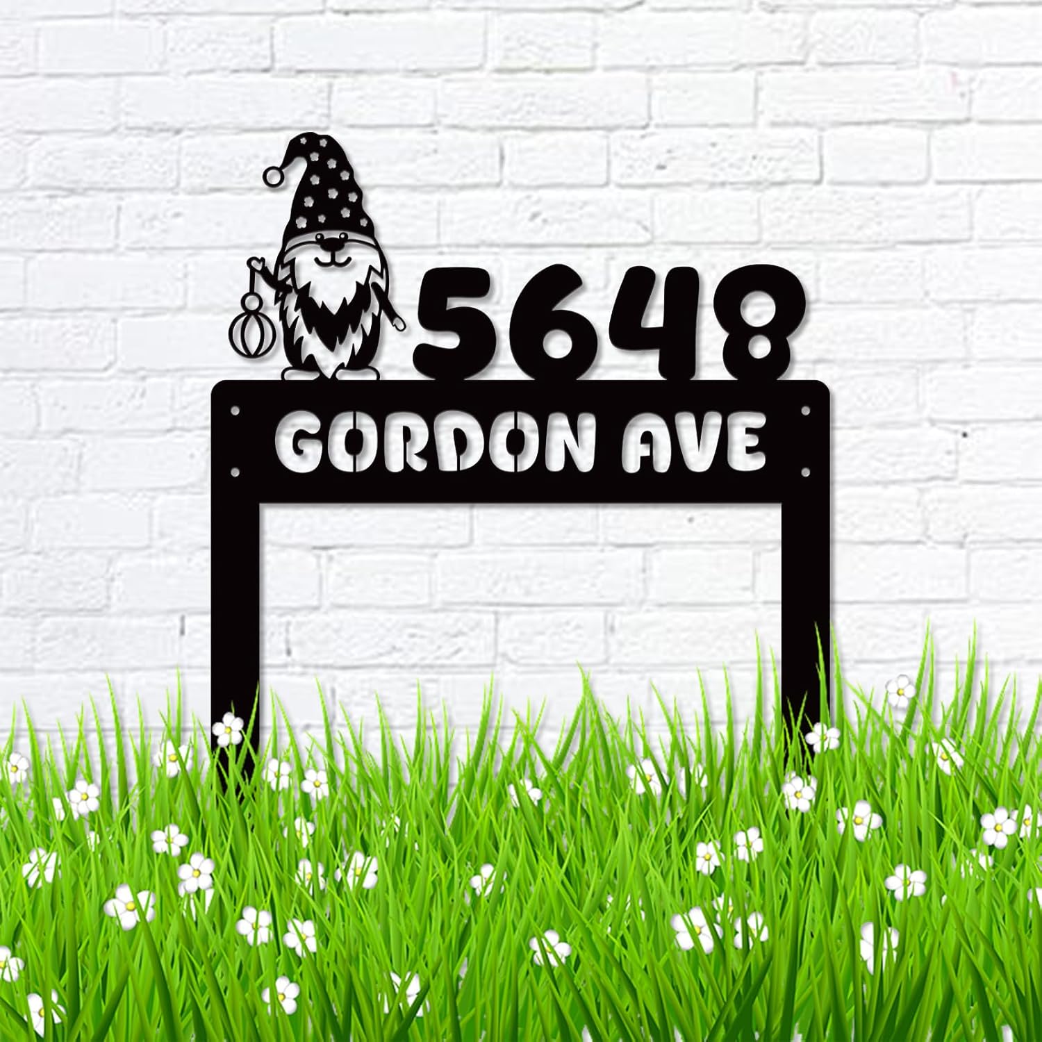 Personalized Address Signs, Personalized Address Metal Address Signs for Outside Gardening Decor, Customized Address Number Signs for Front Door, Garden Stake Metal Sign (Bear)