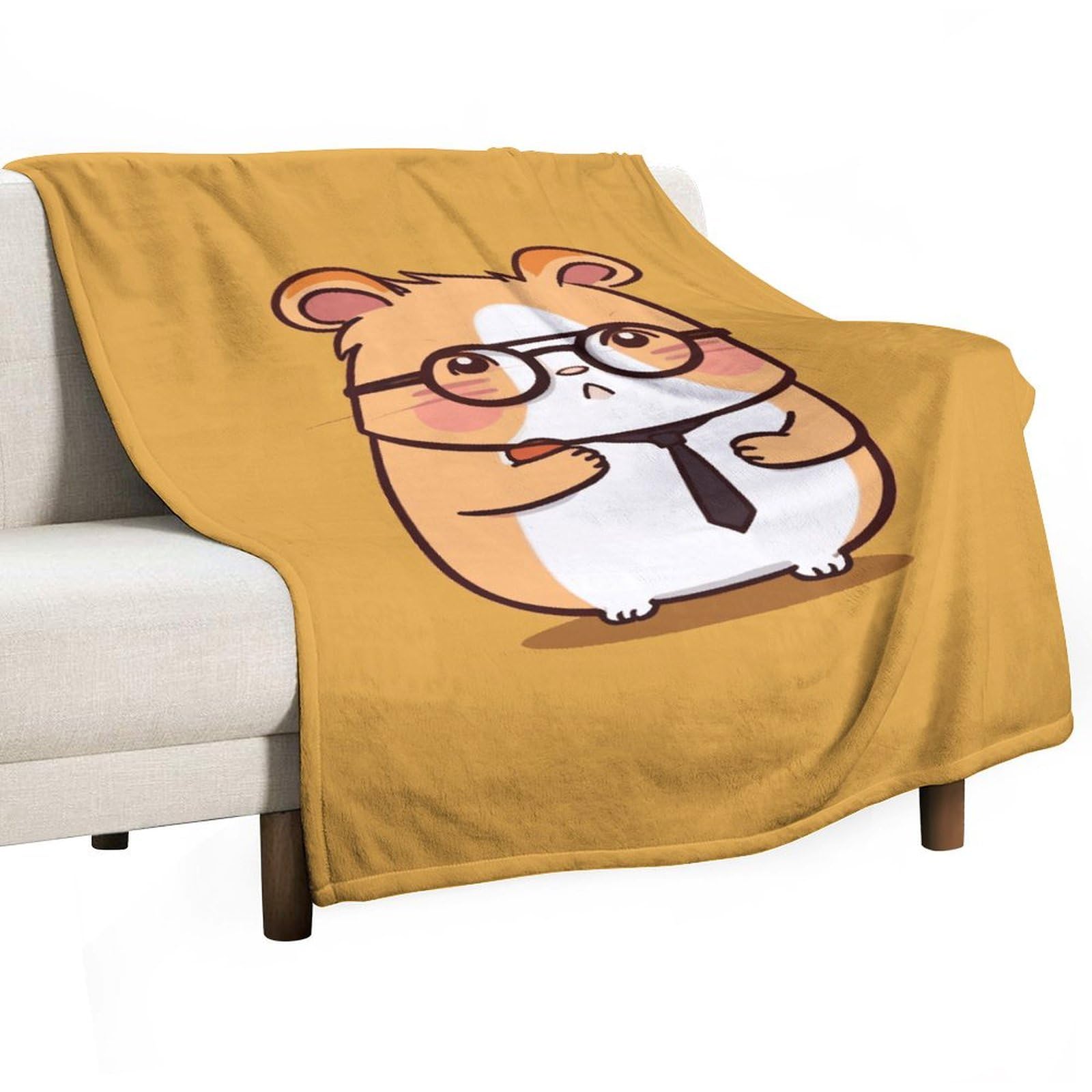 Couverture en flanelle originale motif hamster : le cadeau parfait pour lit et canapé cosy