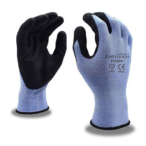 Miniatura 2 de Cordova 6893S Cor-Touch Foam - Guantes de espuma de calibre 13, carcasa de nailon gris, revestimiento de palma de nitrilo de microespuma negra,