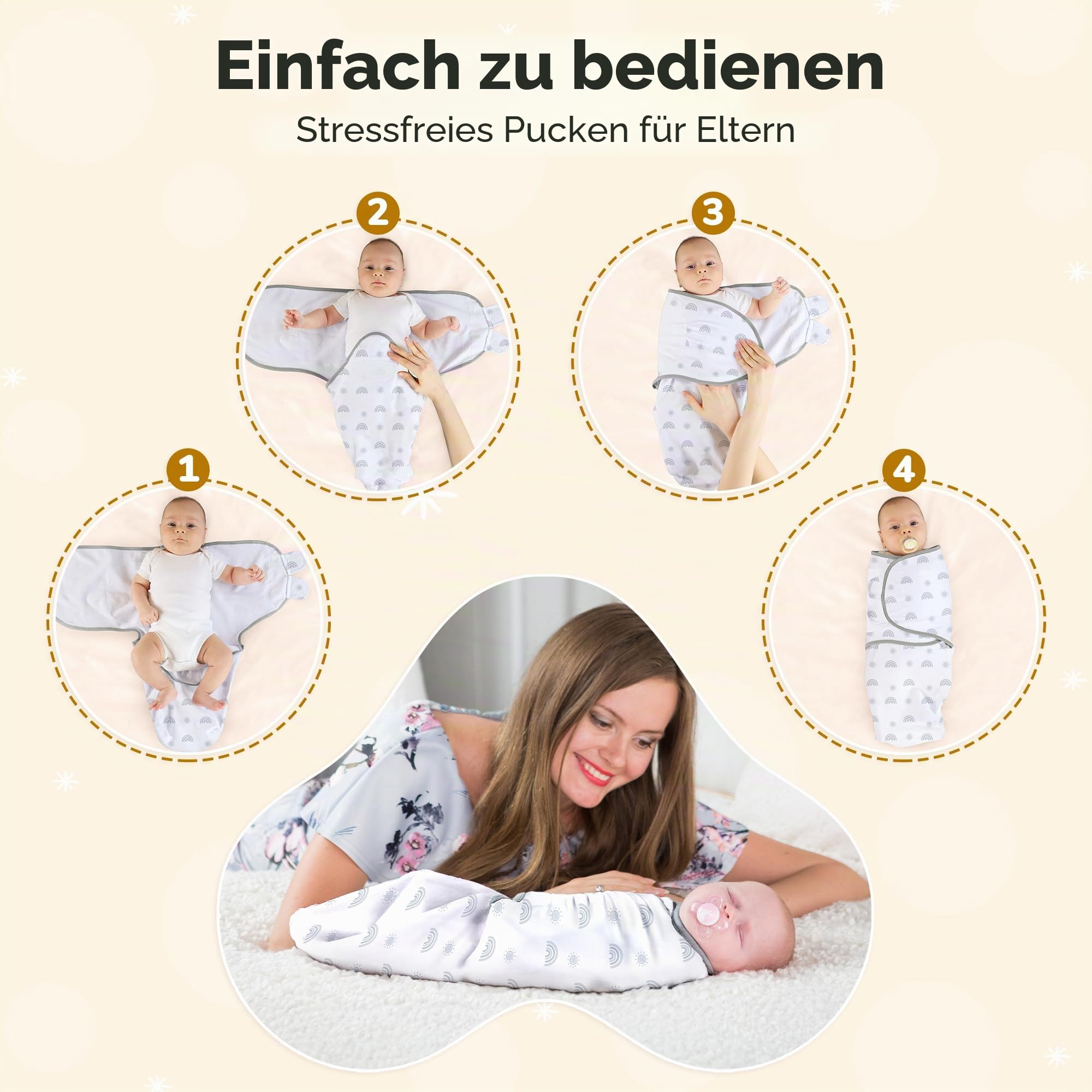 Mama Cheetah Baby Swaddle Sack, Bio Swaddle Decke Neugeborenes Swaddle Schlafsäcke, verstellbare Säuglings Swaddle Wrap, einfache Swaddles für Junge Mädchen 3-6 Monate