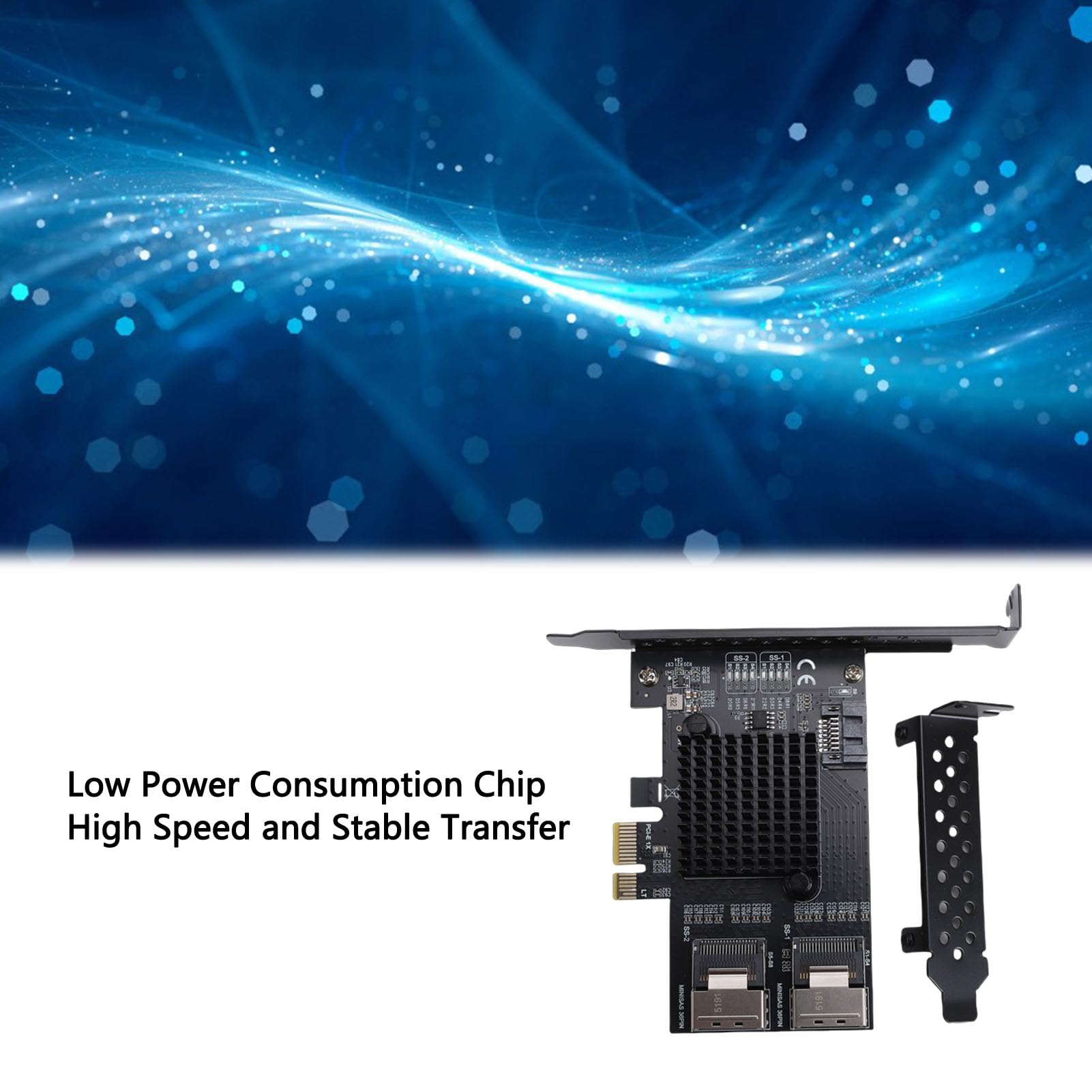 Cuifati PCIe-zu-MiniSAS-Erweiterungskarte, PCIe-zu-2-Port-SFF8087-Adapter mit RTL9101-Chip für NAS-Desktop-Server, 3.0, 6 Gbit/s, 9 Ports, Unterstützt