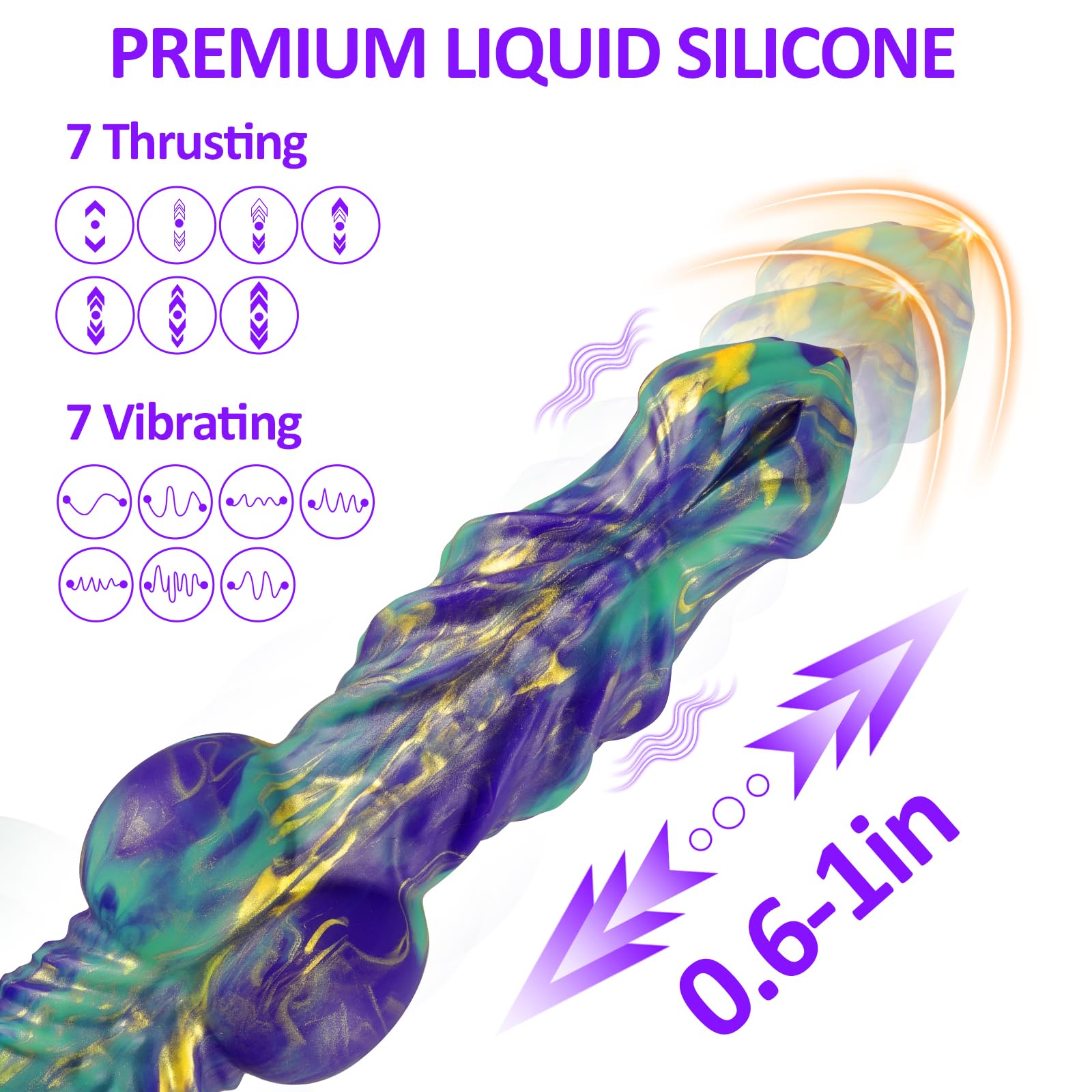 23cm Gode Vibrant Monstre Sex Toys,Godemichets Vibrateur Fantaisie Stimulateur point G,Gros Plug Anal Silicone épais,Masseur de Prostate Vibromasseurs Feminin à Distance et Ventouse pour Femme Homme