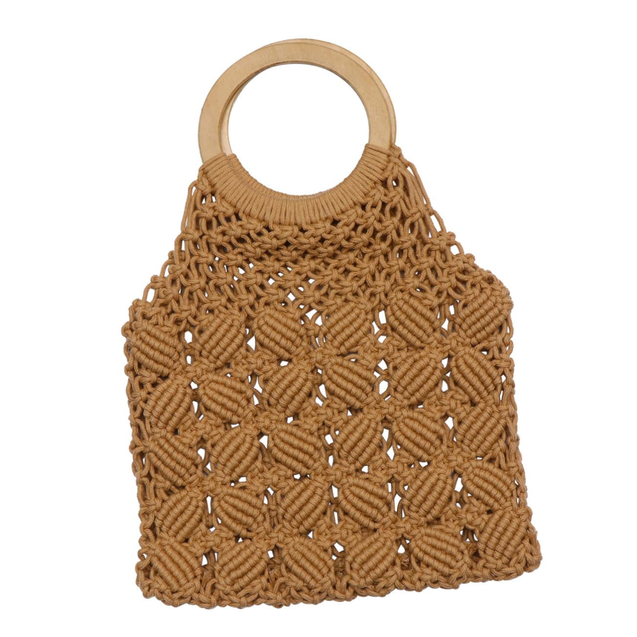 GALPADA Bolso Hecho a Mano de Mano Marrón Tejido Cuerda de Algodón Atractivo y Práctico para Mujer Joven en Verano y Fiestas