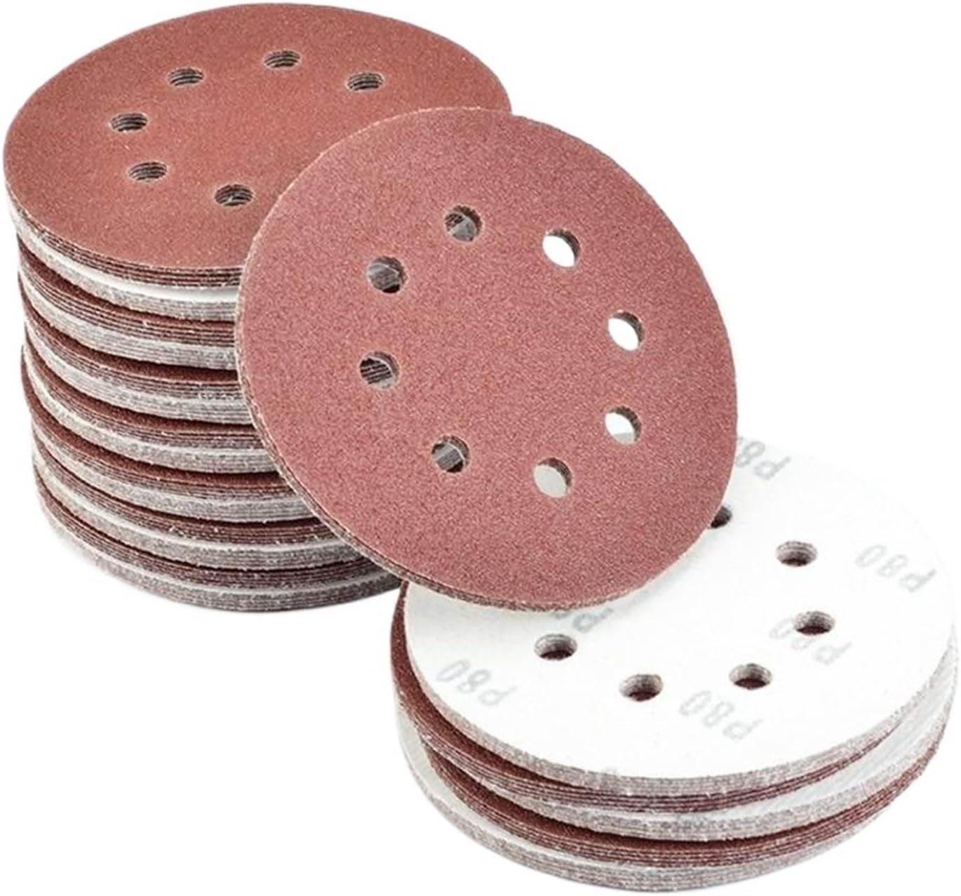 Sanding Pads, 10PCS 5 Inch 8 Hole Sanding Discs Hook and Loop Adhesive Sandpaper 125MM for Random Orbital Sander 40-7000 Grits Abrasive Sheets for Wood Furniture(40)